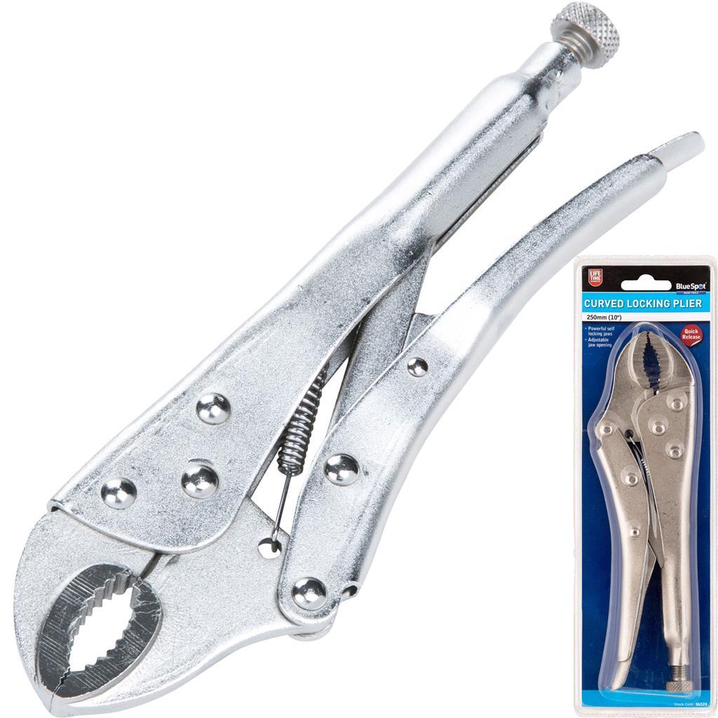 BlueSpot 250mm Curved Locking Mole Grip Vice Plier Adjustable 10"" Quick Release
