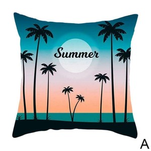 Coconut Palm Tree Scenery Pillow Case Tropical Summer Beach Throw Cushion Cover