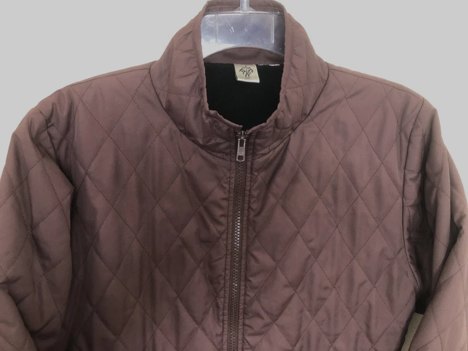 Chaqueta para mujer prAna talla mediana acolchada con cremallera frontal forrada de lana bolsillos marrones Foto 3 de 4