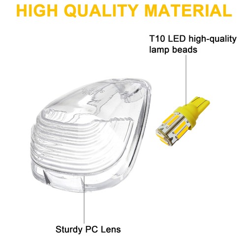 Clear Roof marker light Cover W/ Amber Bulbs Kit for Ford F-250 E-350 1999-2016 - Picture 6 of 11
