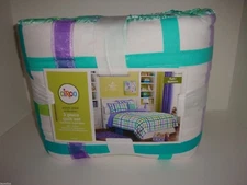 Circo 3PC Purple Plaid Full Queen Quilt Standard Shams Set Ribbon Blues Greens