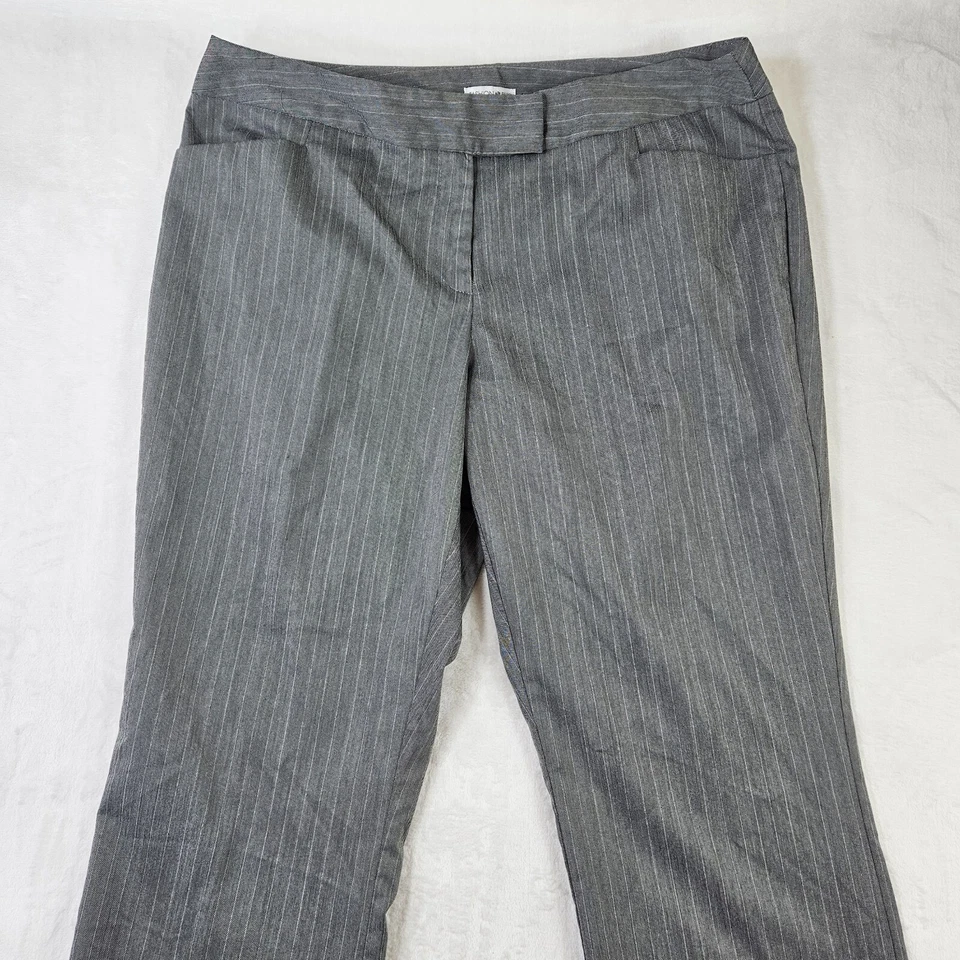 Fashion Bug Dress Pants Women Sz 18(Actual W38xL30.5)Gray Silver Stripe Wide leg - Image 2 of 4
