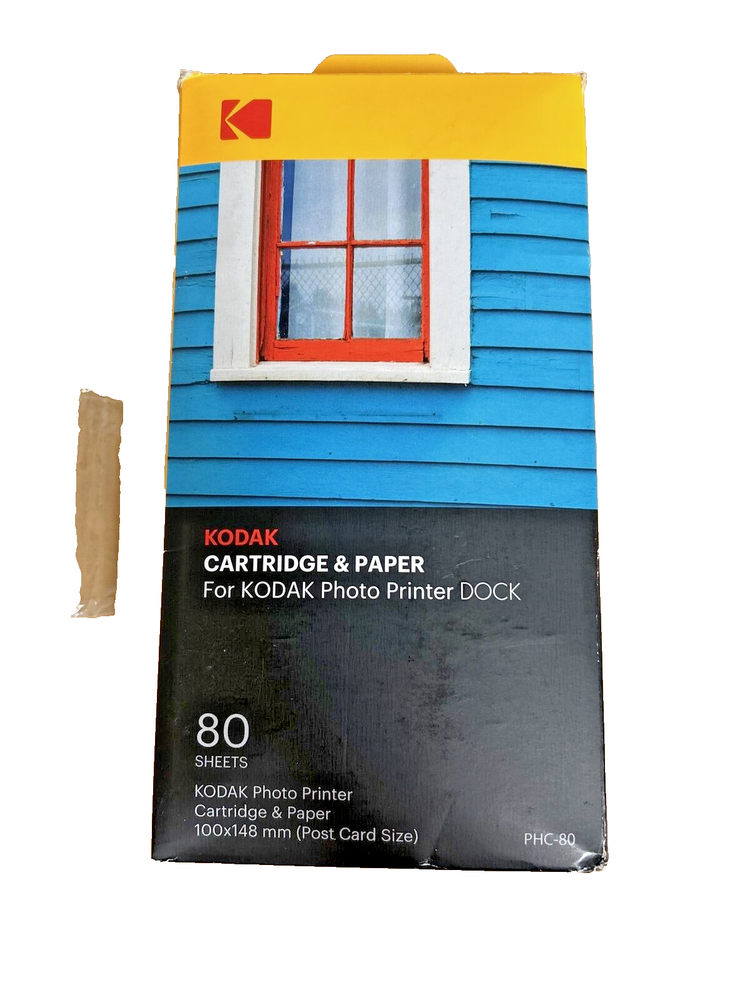 Kodak PHC-80 Photo Printer Cartridge & Paper 80 Sheets 100x148 mm Post Card