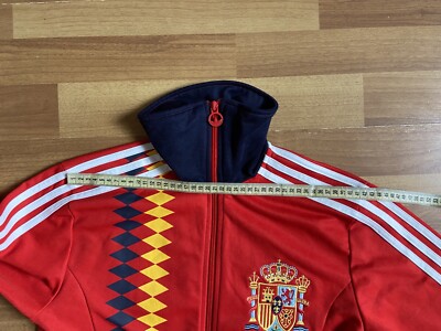 SPAIN 90s RETRO FOOTBALL SOCCER TRACK ZIP JACKET ADIDAS F77385 sz