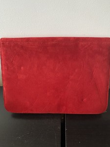 red velvet clutch bag