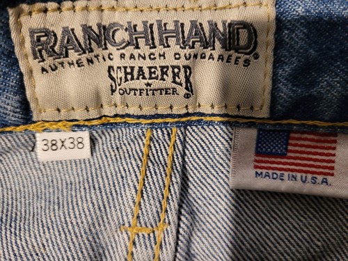 NEW SCHAEFER RANCH HAND DUNGAREES MEN'S BLUE JEANS, BOOTCUT, SIZE 38 X 38 - Picture 5 of 13