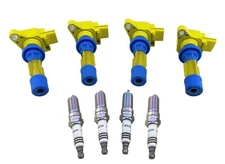 4 Pack Ignition Coils & Spark Plugs for MazdaSpeed 3 6 CX-7 Turbo 2.3L MX-5 2.0L