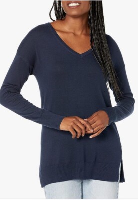 Amazon Essentials Womens Knit 3X Navy Tunic Long Sleeve Sweater