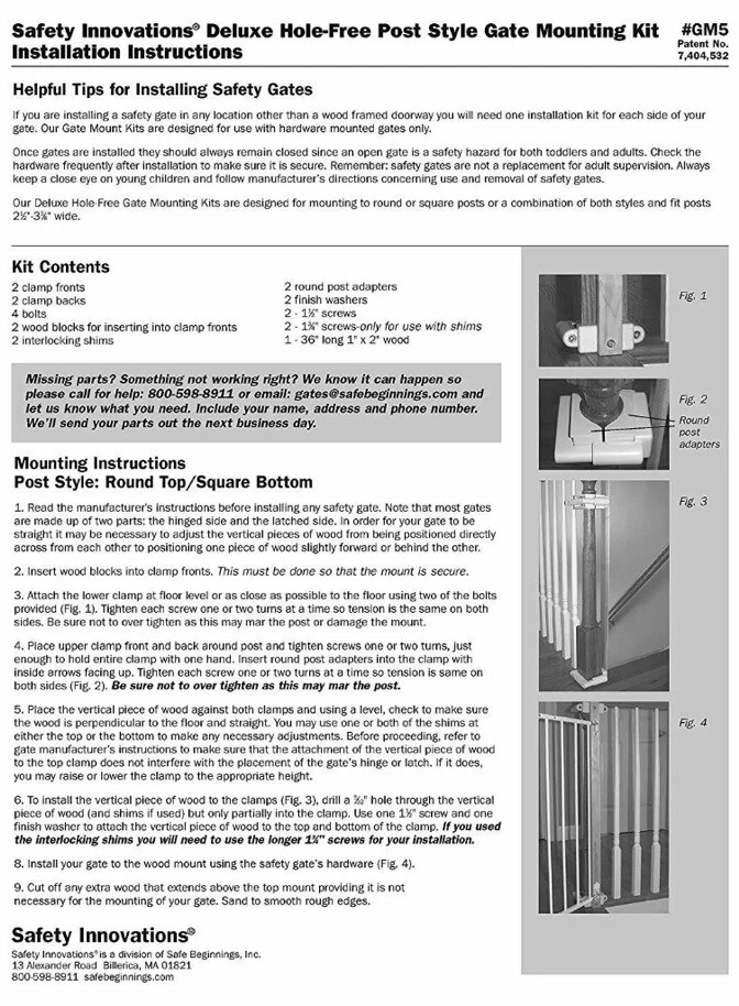INNOVACIONES DE SEGURIDAD Kit de montaje de puerta de seguridad para bebés escalera sin orificios repuesto Foto 4 de 4