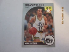 DELANEY RUDD JAZZ 1990 NBA HOOPS ROOKIE CARD #293