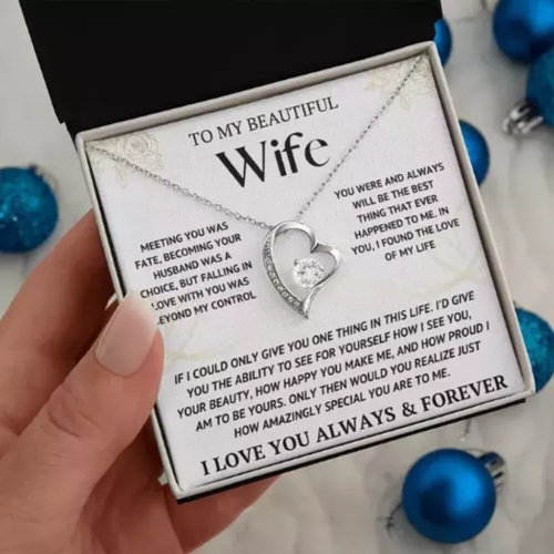 Custom To My Wife Necklace, Christmas Gifts For Women, Anniversary Gift For Wife - Picture 2 of 4