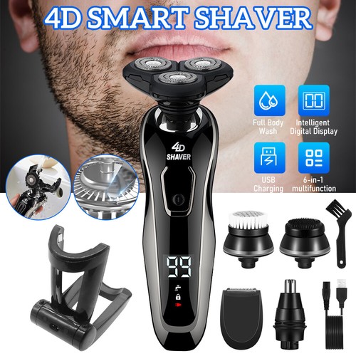 Electric Cordless Shaver Beard Trimmer Bald Head Razor Wet/Dry Men Grooming Kits