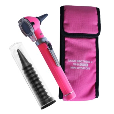 Fiber Optic Mini Pocket Otoscope Set LED Ear Scope Medical Diagnostic ...