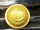 Antique Montana State Brass domed button by PETTIBONE Mfg. Cincinnati Ohio