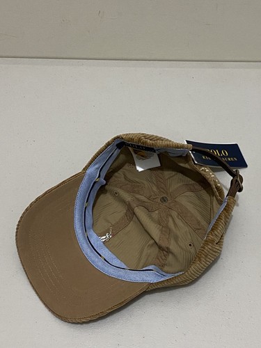 Polo Ralph Lauren Mens Cap Hat One Size New Corduroy Leather Strap Closure Brown - Picture 11 of 17