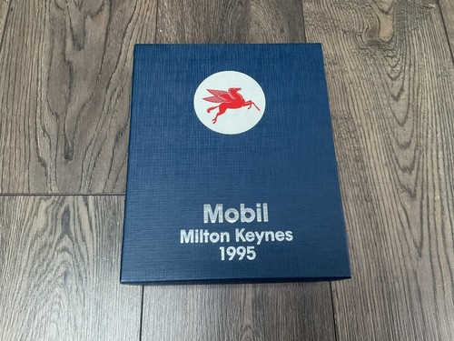 Vintage Mobil Oil Gas Pair Of Champagne Flutes Glasses Boxed