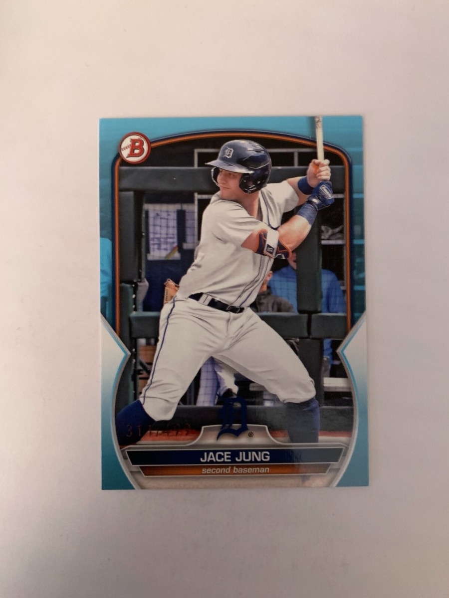 2023 Bowman Draft Sky Blue #BD104 Jace Jung 311/499 Detroit Tigers