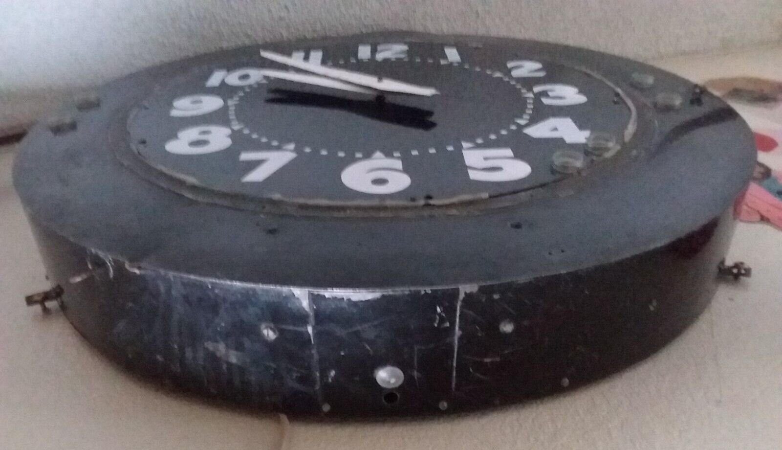 LARGE ANTIQUE COMMERCIAL NEON CLOCK eBay