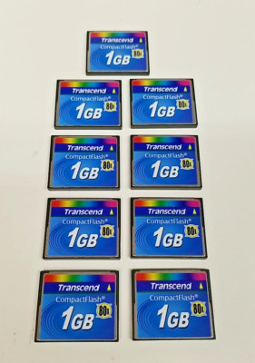 9x Transcend  1GB 80x Compact Flash CF Memory Card