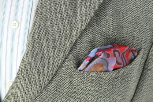 Lord R Colton Masterworks Konya Ruby Red Flora Silk Pocket Square - $75 New - Picture 3 of 3