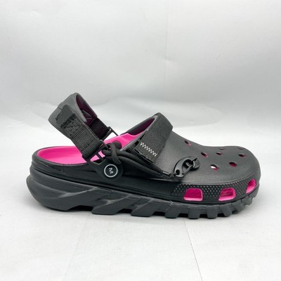 Crocs Mens 9 Duet Max 2 Clog Post Malone Black Pink Slip On Comfort Cyberpunk