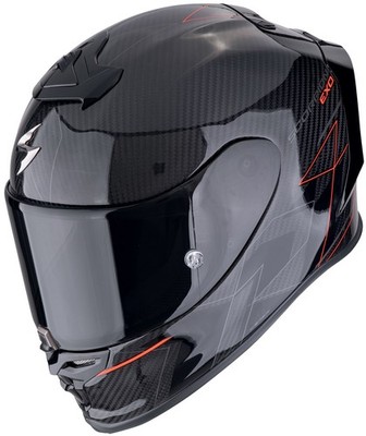 Scorpion Exo-R1 Evo Carbon Air Cynergy Integralhelm Schwarz / Rot Motorradhelm