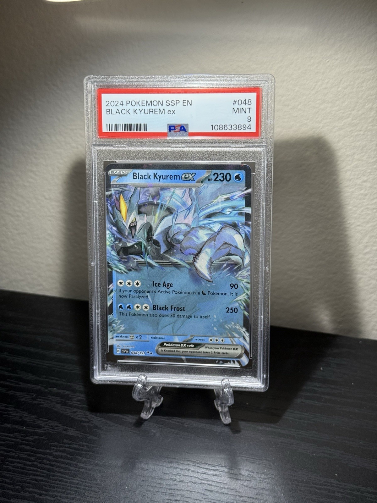 2024 POKEMON SSP EN-SURGING SPARKS #048 BLACK KYUREM EX PSA 9