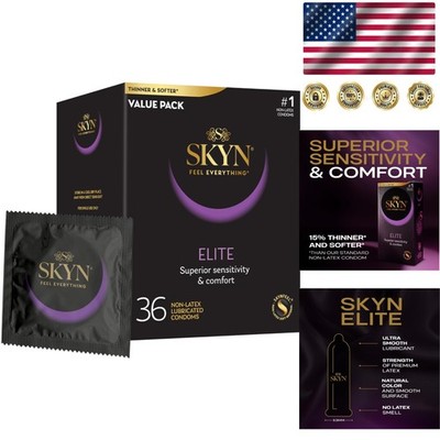 Skyn Elite   36 Count of Ultra-Thin Latex-Free Condoms for Sensitive Pleasure