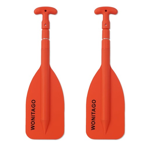Telescoping Emergency Kayak Paddle Floating Aluminum Paddle with Plastic Blad...