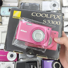 Nikon Coolpix S3300 Strawberry Pink 16MP 6x Zoom  Battery Charger SD Card