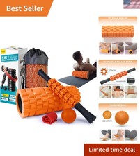 5 in 1 Foam Roller Set for Deep Tissue Massage Muscle Recovery Orange