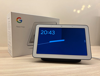 Google Nest Hub (1. Gen) (Smart Display), weiß/grau, mit OVP - NEUWERTIG