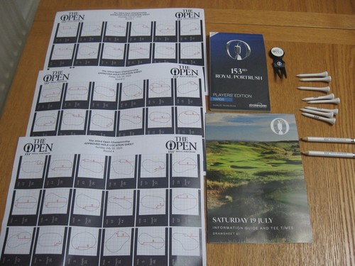 153RD ROYAL PORTRUSH OPEN 2025 GOLF BUNDLE YARDAGE BOOK PITCH REPAIRER PIN SHEET