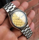 Seiko 2000 Golden Checkboard Textured Sunburst Retro Ultra Rare Vintage Auto JDM