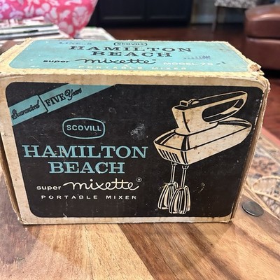 VINTAGE SCOVILL HAMILTON BEACH SUPER MIXETTE PORTABLE MIXER 79 Pale Yellow