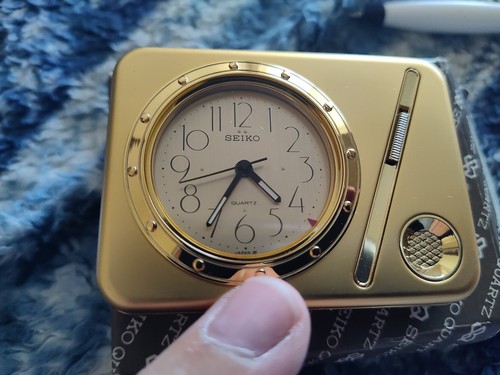 1986 Seiko Travel Alarm Clock QUP101G W/ Box Case Manual Analog Dial & New Batt. - Picture 15 of 16