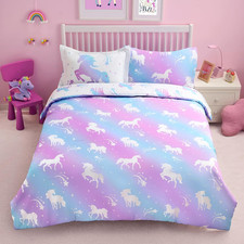 Joiedomi Kid Twin Comforter Set 5 Piece Dream Unicorn Bedding Set for Boys Girls