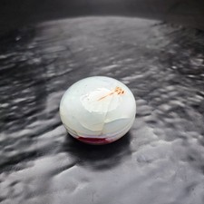 Vintage Swirl Glass Gear Shift Knob Red White Slag Agate 1920s 1930s Cracked