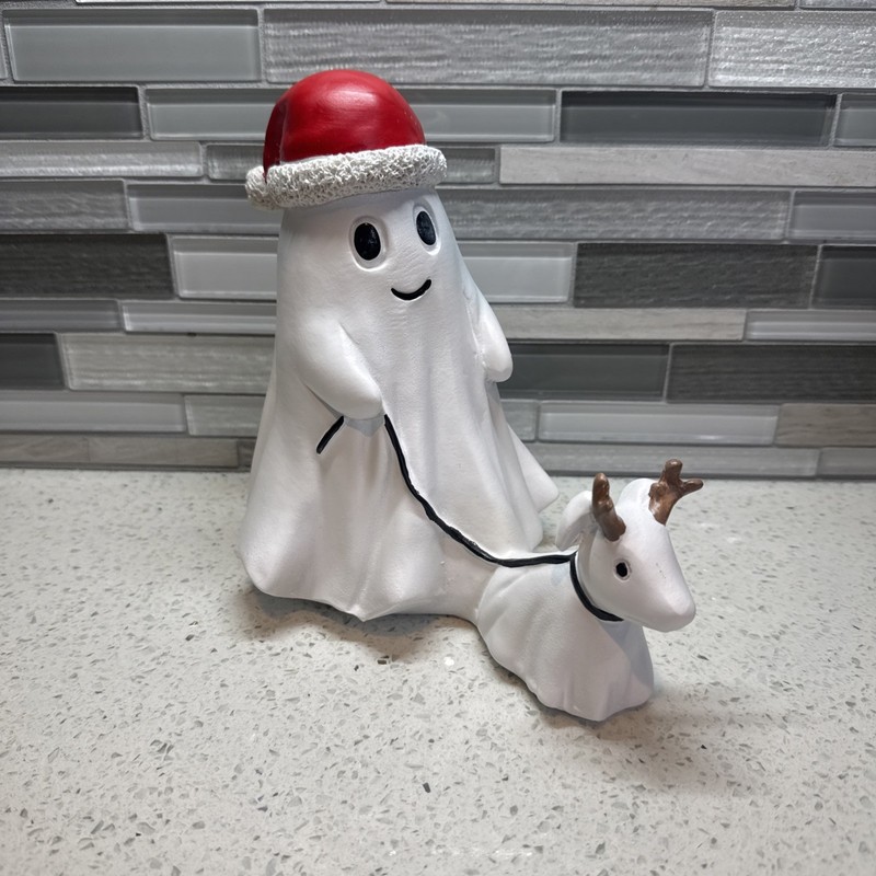 New Goblin & Ghoul Christmas Santa Ghost Walking Ghost Reindeer Dog Figurine