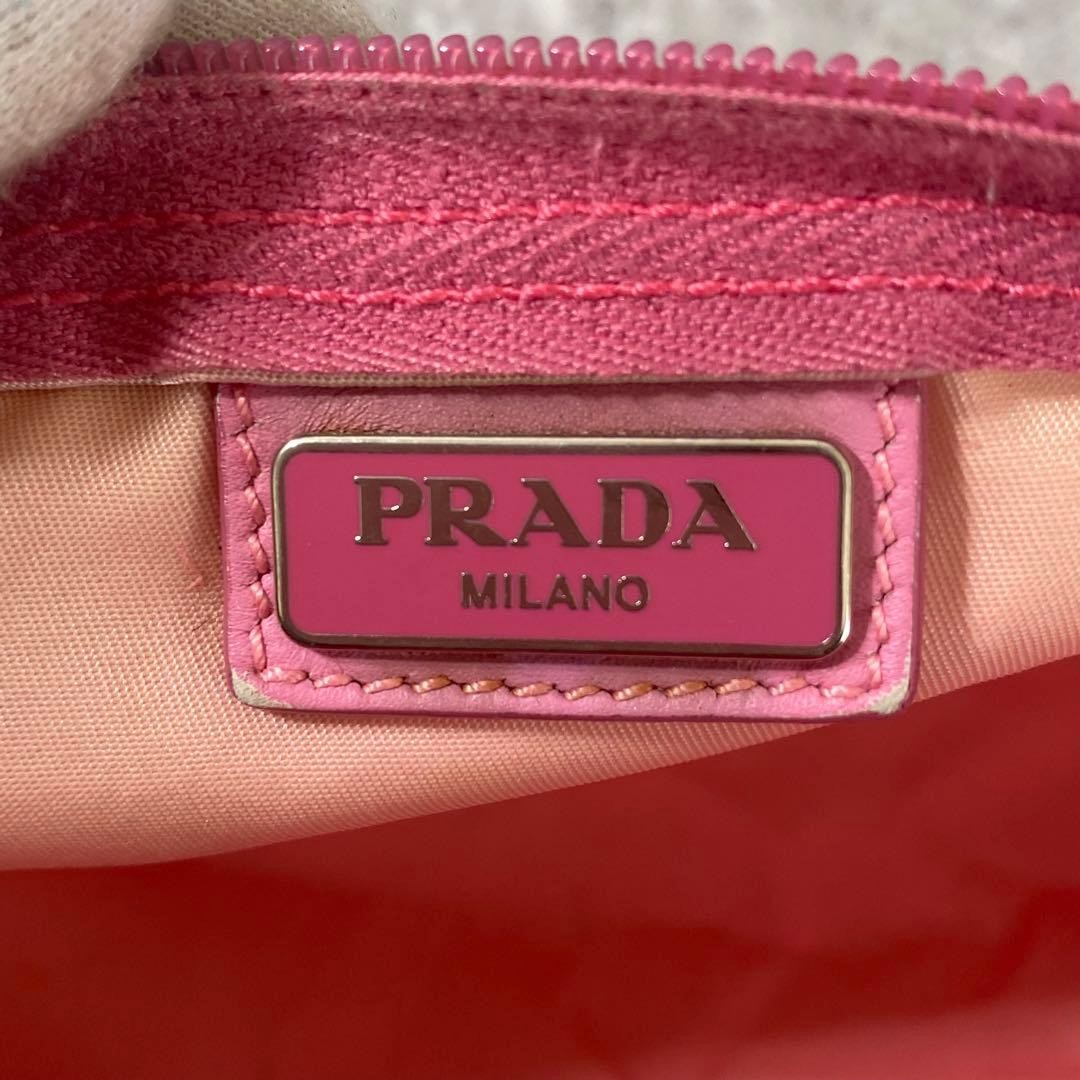 Prada Pouch Triangular Logo Cosmetic Case Tessuto… - image 10