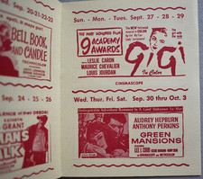 Green Mansions GiGi Dunkirk 1959 Oxford OH Movie Theatre Herald Audrey Hepburn