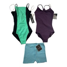 So Danca Leotard LOT OF 3 Girls Sz 8-10 Ballet Dance Leotards With Shorts NWT