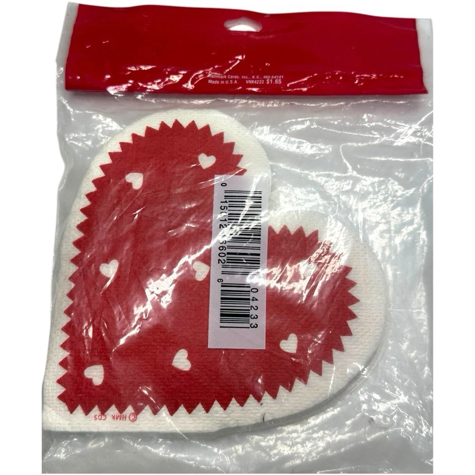 Servilletas y platos de postre Hallmark vintage de San Valentín corazones rojos hechos en EE. UU. NUEVO CON ETIQUETAS Foto 4 de 4