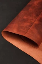 Red Tabby Crazy Horse Leather Hide 1.6mm (4oz) – Full Grain Vegetable Tanned Cow