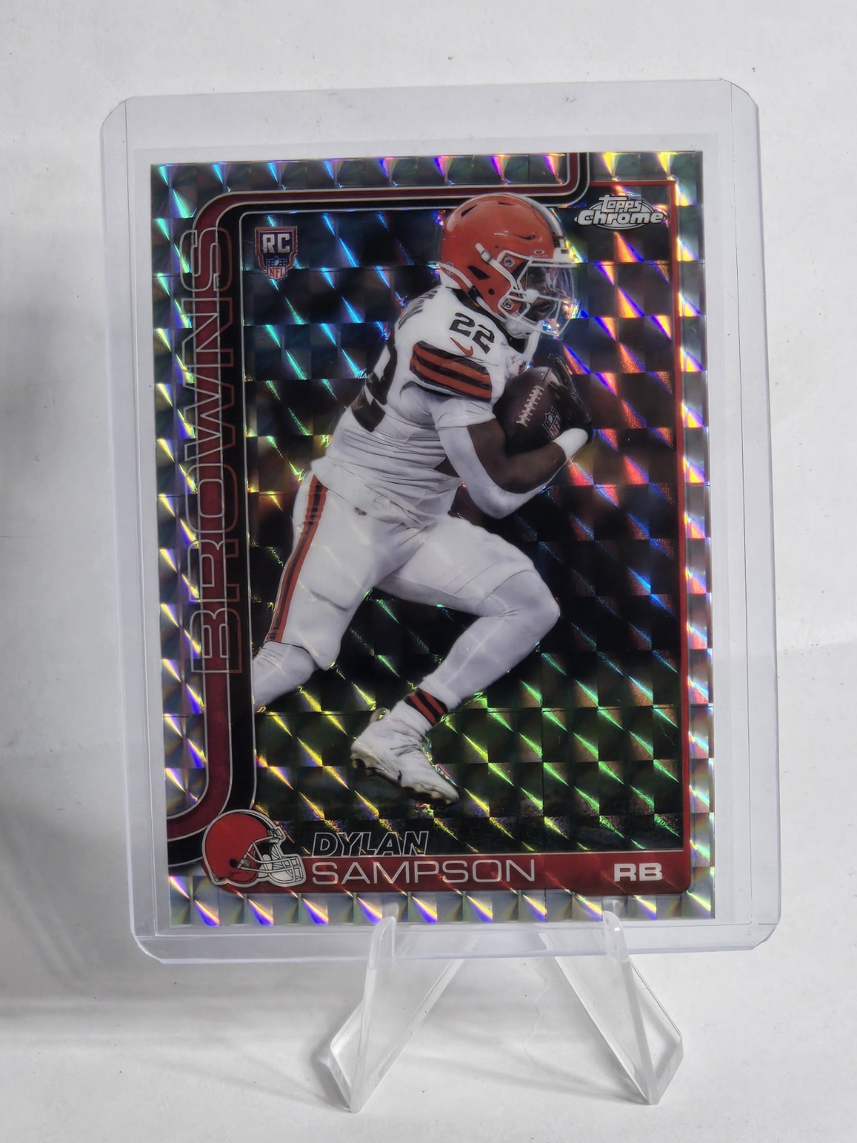 2025 Topps Chrome Dylan Sampson RC Geometric Refractor #308 Cleveland Browns