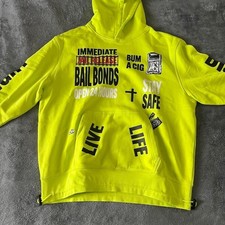 Rta Men's Yellow and Green Hoodie