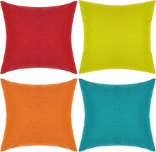 Pack of 4 Decorative Outdoor Waterproof Throw Pillow Covers ONLY Square Garden C