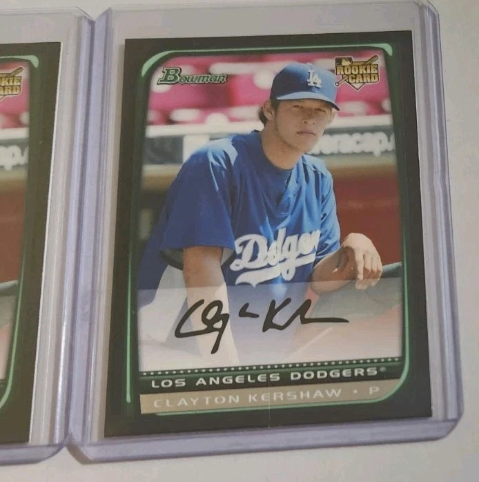 Lote (2) de novato Clayton Kershaw 2008 Bowman Draft BDP26 RC Los Angeles Dodgers Foto 3 de 4