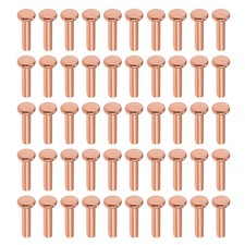100 Pcs 5/64" x 5/16" Flat Head Copper Solid Rivets Fasteners