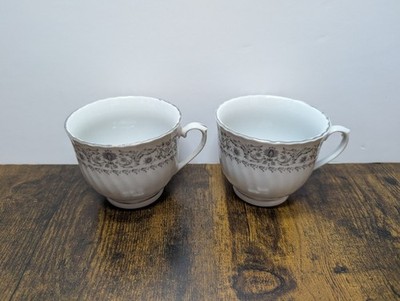 Jiepai China Gerippte Teetassen Paar - Made in China - Grau & Silber Vintage